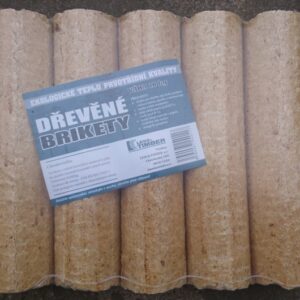Brikety dřevěné 10kg, výhřevnost 19MJ/kg